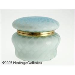 AN ENGLISH SATIN GLASS HINGED BOX RStevens and Wi