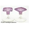 Image 1 : A PAIR OF AMERICAN ART NOUVEAU GLASS CANDLESTICKS
