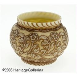 AN ENGLISH OVERLAID AND ETCHED GLASS VASE RThomas