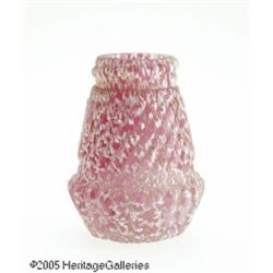 AN AMERICAN OVERSHOT CRANBERRY GLASS TOOTHPICK HO