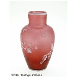 AN ENGLISH OVERLAID AND ETCHED GEM CAMEO GLASS VA