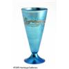 Image 2 : AN AMERICAN IRIDESCENT BLUE AURENE GLASS VASE RSt