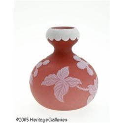 AN ENGLISH OVERLAID AND ETCHED GLASS VASE RThomas