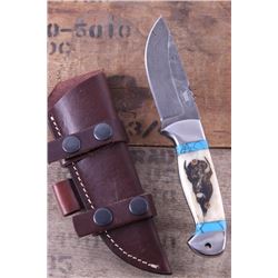 Montana Territory Knives Damascus Etched Buffalo