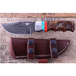 Montana Territory Knives Wave Damascus & Turquoise