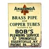 Image 1 : Anaconda Mining Co Plumbing Advertising Sign