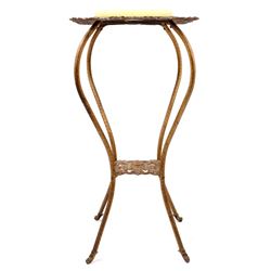 Late Victorian Brass and White Onyx Lamp Stand