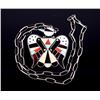 Image 1 : Zuni Mosaic Inlay Thunderbird Silver Necklace