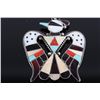 Image 2 : Zuni Mosaic Inlay Thunderbird Silver Necklace