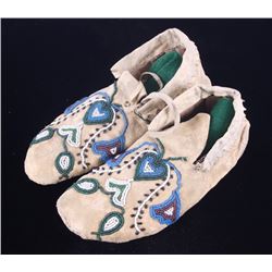 Santee Sioux Beaded High-Top Moccasins c. 1880-90