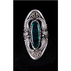 Navajo Signed Abalone & Sterling Silver Ring