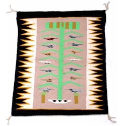 Navajo Tree of Life Pictorial Wool Rug