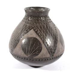 Black and Grey Polychrome Pottery Jar