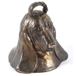 Signed Bronze Hound Bell by Carl Wagner