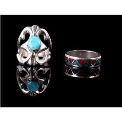 Navajo Silver Turquoise and Multi Stoned Rings.