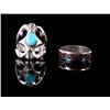 Image 1 : Navajo Silver Turquoise and Multi Stoned Rings.