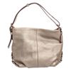 Image 1 : Coach Metallic Silver Pebbled Leather Shoulder Handbag