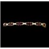 Image 1 : 8.50 ctw Ruby and Diamond Bracelet - 14KT Yellow and White Gold