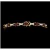 Image 3 : 8.50 ctw Ruby and Diamond Bracelet - 14KT Yellow and White Gold