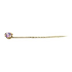 Multi-color Crystal Stick Pin - Yellow Gold Plated