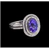 Image 1 : 2.11 ctw Tanzanite and Diamond Ring - 14KT White Gold