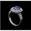 Image 4 : 2.11 ctw Tanzanite and Diamond Ring - 14KT White Gold