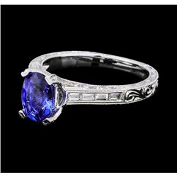 1.41 ctw Sapphire and Diamond Ring - 18KT White Gold