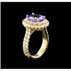 Image 4 : 4.15 ctw Tanzanite and Diamond Ring - 14KT Yellow Gold