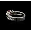 Image 3 : 1.25 ctw Ruby and Diamond Ring - 18KT White Gold