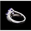 Image 3 : 1.70 ctw Tanzanite and Diamond Ring - 14KT White Gold