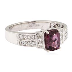 1.82 ctw Colored Stone And Diamond Ring - 18KT White Gold