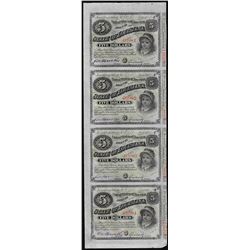 Uncut Sheet of (4) State of Louisiana Baby Bond Obsolete Notes