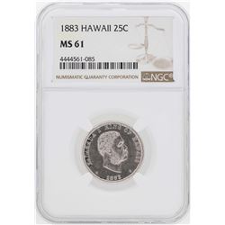 1883 Kingdom of Hawaii Quarter Coin NGC MS61