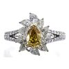 Image 1 : 1.04 ctw Orange Diamond Ring - 18KT Two-Tone Gold