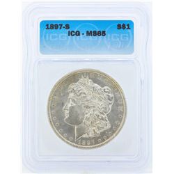 1897-S $1 Morgan Silver Dollar Coin ICG MS65