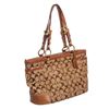 Image 2 : Coach Brown Monogram Canvas Leather Trim Tote Shoulder Handbag