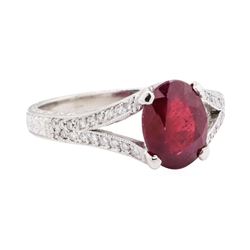 3.02 ctw Ruby And Diamond Ring - Platinum