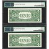 Image 2 : Lot of (2) Consecutive 1957A $1 Silver Certificate Notes PMG Superb Gem Unc 67EP