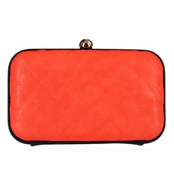 Coral Tufted Evening Clutch