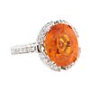 Image 1 : 10.47 ctw Spessartite Garnet And Diamond Ring - 18KT White Gold