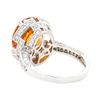 Image 3 : 10.47 ctw Spessartite Garnet And Diamond Ring - 18KT White Gold