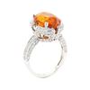 Image 4 : 10.47 ctw Spessartite Garnet And Diamond Ring - 18KT White Gold