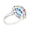 Image 3 : 8.16 ctw Multi-Color Semi-Precious Gemstone Ring - 14KT White Gold