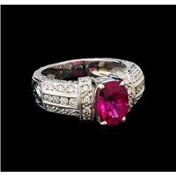 14KT White Gold GIA Certified 2.35 ctw Tourmaline and Diamond Ring