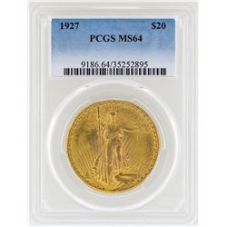 1927 $20 St. Gaudens Double Eagle Gold Coin PCGS MS64