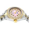 Image 4 : Rolex Ladies 2 Tone 14K Pink MOP Emerald String Diamond Datejust Wristwatch