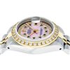 Image 5 : Rolex Ladies 2 Tone 14K Pink MOP Emerald String Diamond Datejust Wristwatch