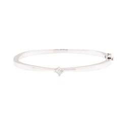 0.20 ctw Diamond Bangle Bracelet - 14KT White Gold