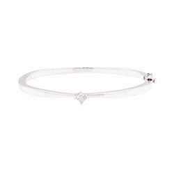 0.20 ctw Diamond Bangle Bracelet - 14KT White Gold