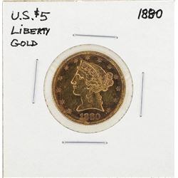 1880 $5 Liberty Head Half Eagle Gold Coin